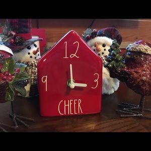 CLEARANCE Rae Dunn Glazed Ceramic Christmas Cheer Clock
